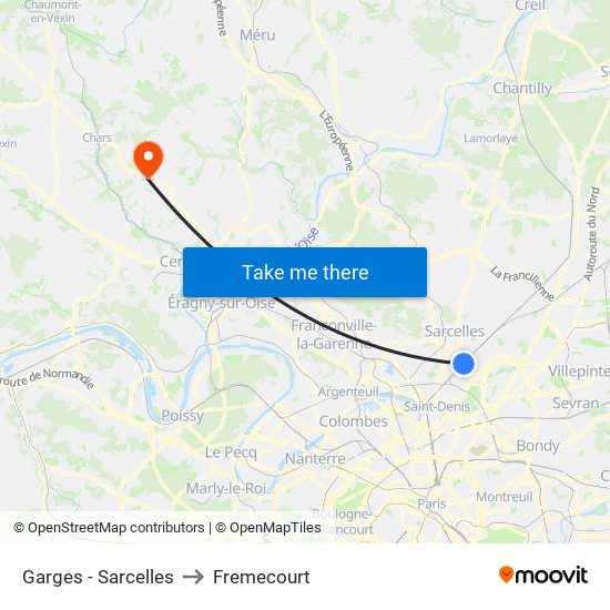 Garges - Sarcelles to Fremecourt map