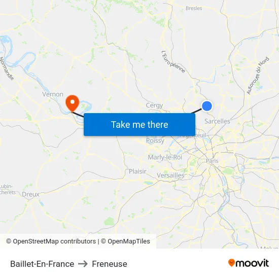 Baillet-En-France to Freneuse map