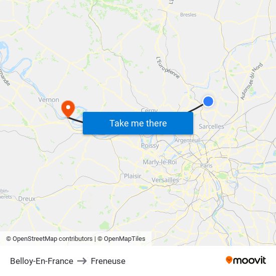 Belloy-En-France to Freneuse map