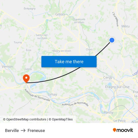 Berville to Freneuse map