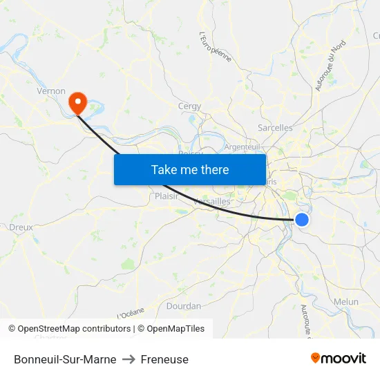 Bonneuil-Sur-Marne to Freneuse map