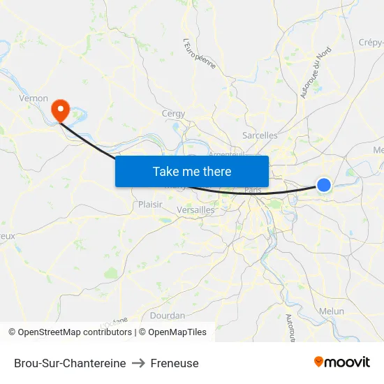 Brou-Sur-Chantereine to Freneuse map