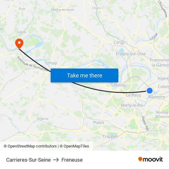 Carrieres-Sur-Seine to Freneuse map