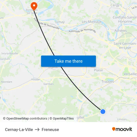 Cernay-La-Ville to Freneuse map