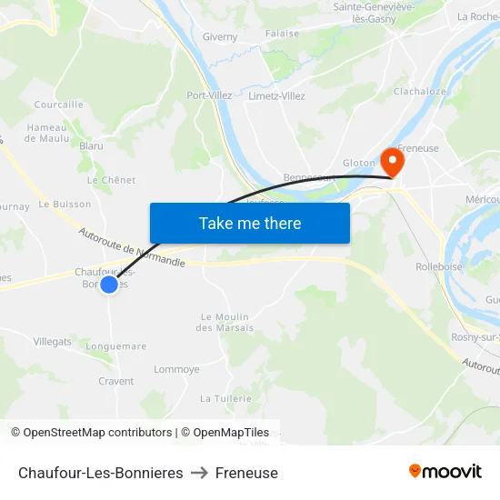 Chaufour-Les-Bonnieres to Freneuse map