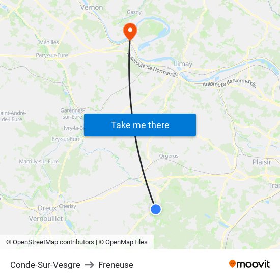 Conde-Sur-Vesgre to Freneuse map