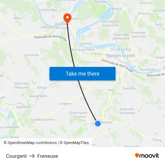 Courgent to Freneuse map