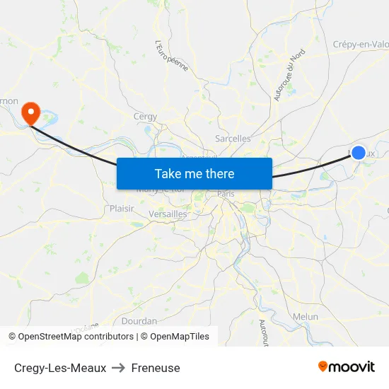 Cregy-Les-Meaux to Freneuse map