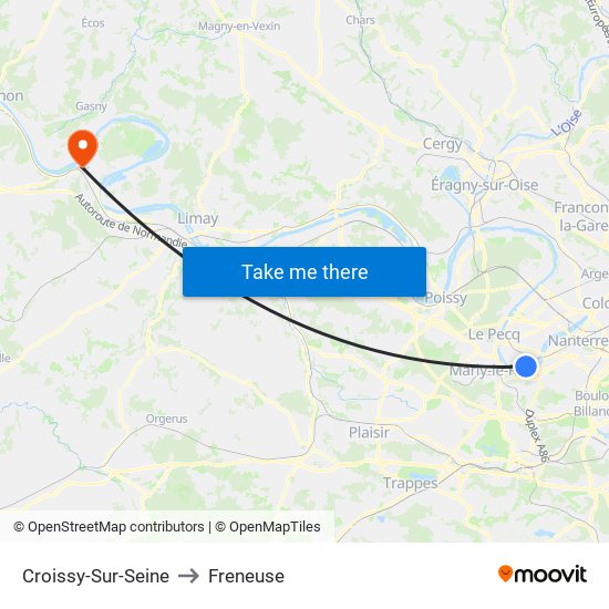 Croissy-Sur-Seine to Freneuse map