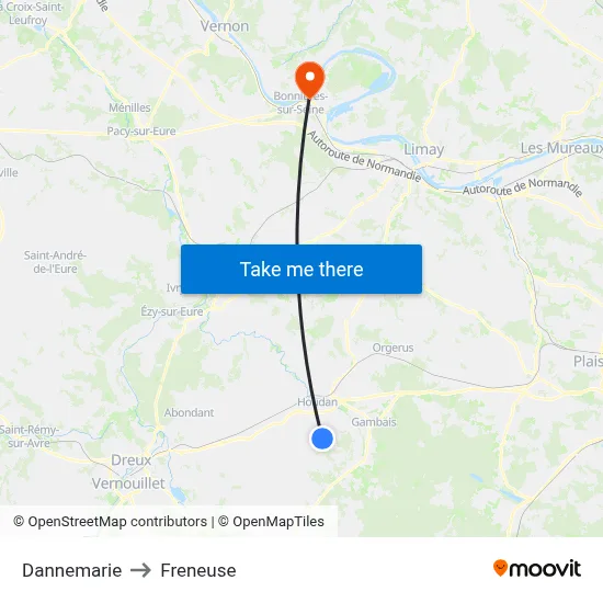 Dannemarie to Freneuse map