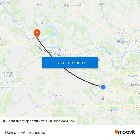 Davron to Freneuse map