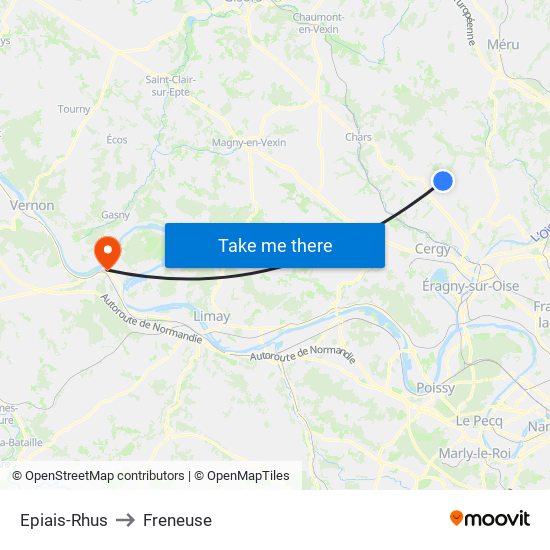 Epiais-Rhus to Freneuse map
