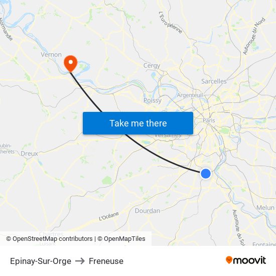 Epinay-Sur-Orge to Freneuse map