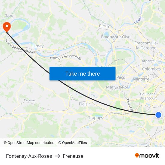 Fontenay-Aux-Roses to Freneuse map