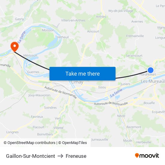 Gaillon-Sur-Montcient to Freneuse map