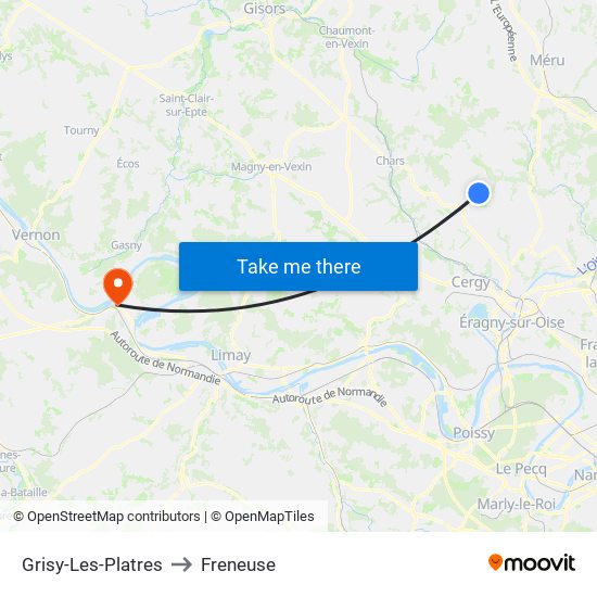 Grisy-Les-Platres to Freneuse map