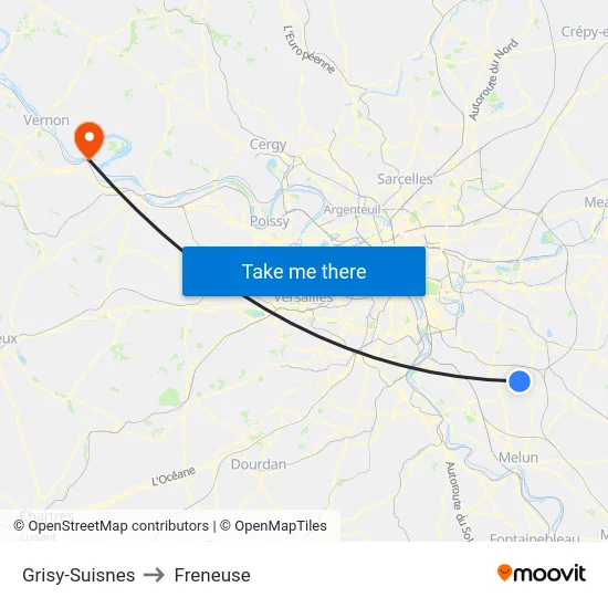 Grisy-Suisnes to Freneuse map