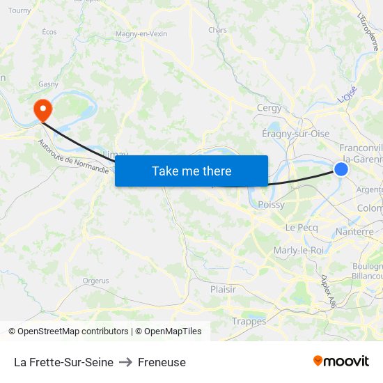 La Frette-Sur-Seine to Freneuse map