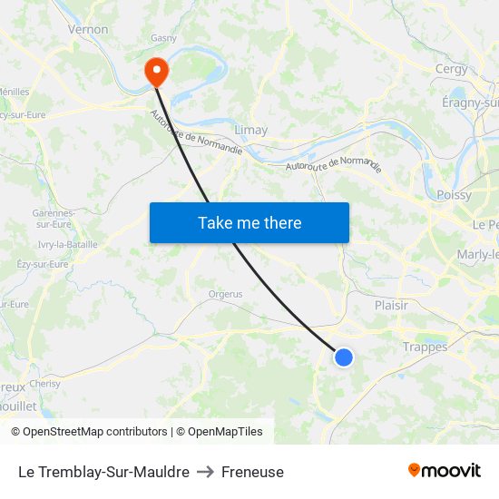 Le Tremblay-Sur-Mauldre to Freneuse map