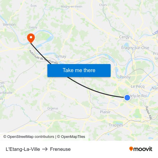 L'Etang-La-Ville to Freneuse map