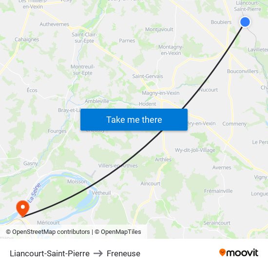 Liancourt-Saint-Pierre to Freneuse map