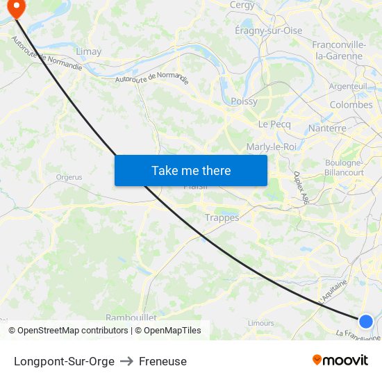 Longpont-Sur-Orge to Freneuse map