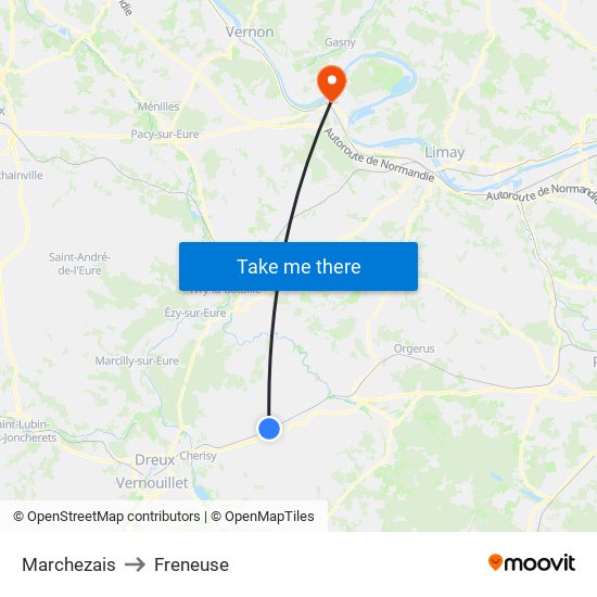 Marchezais to Freneuse map