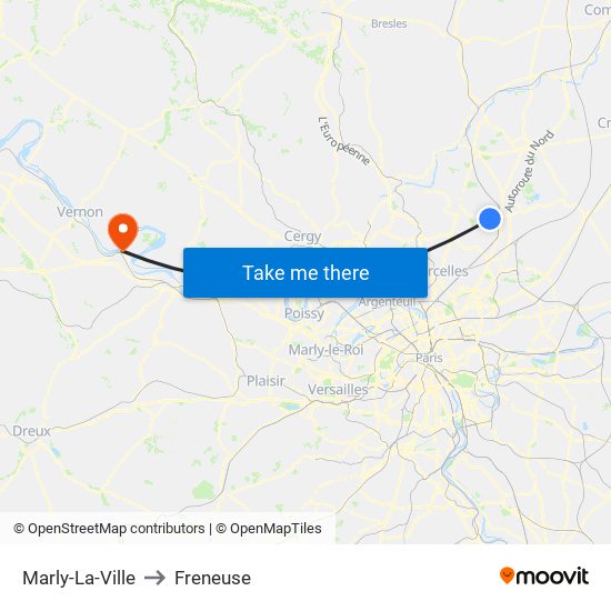 Marly-La-Ville to Freneuse map