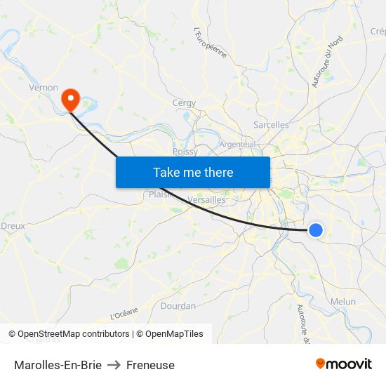 Marolles-En-Brie to Freneuse map