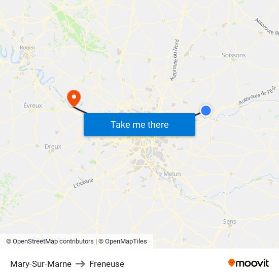 Mary-Sur-Marne to Freneuse map