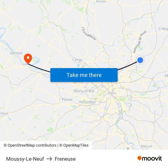 Moussy-Le-Neuf to Freneuse map