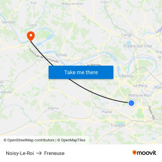 Noisy-Le-Roi to Freneuse map