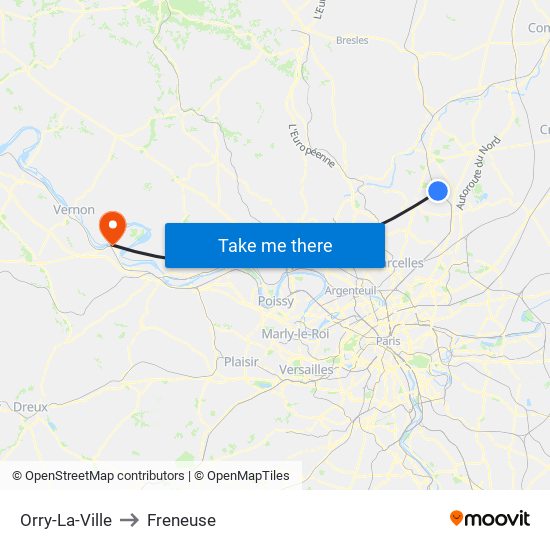 Orry-La-Ville to Freneuse map
