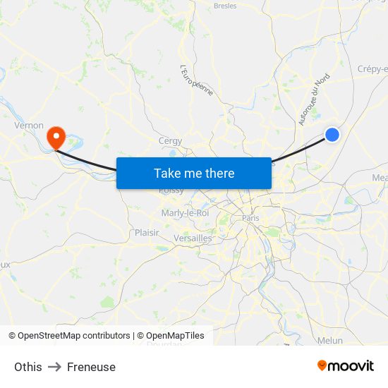 Othis to Freneuse map