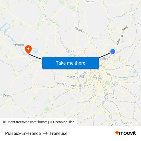 Puiseux-En-France to Freneuse map