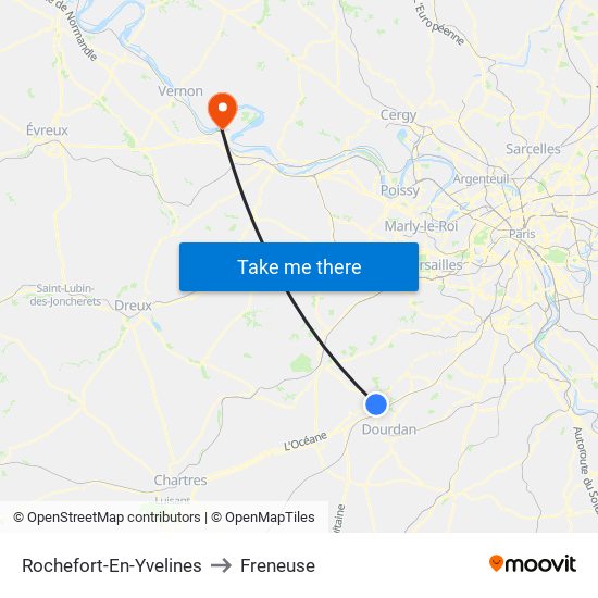 Rochefort-En-Yvelines to Freneuse map