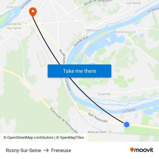 Rosny-Sur-Seine to Freneuse map