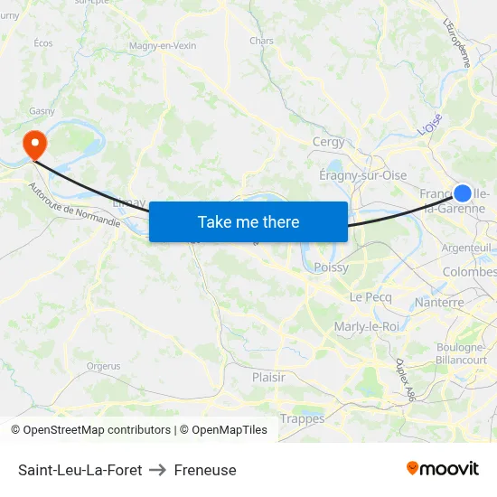 Saint-Leu-La-Foret to Freneuse map