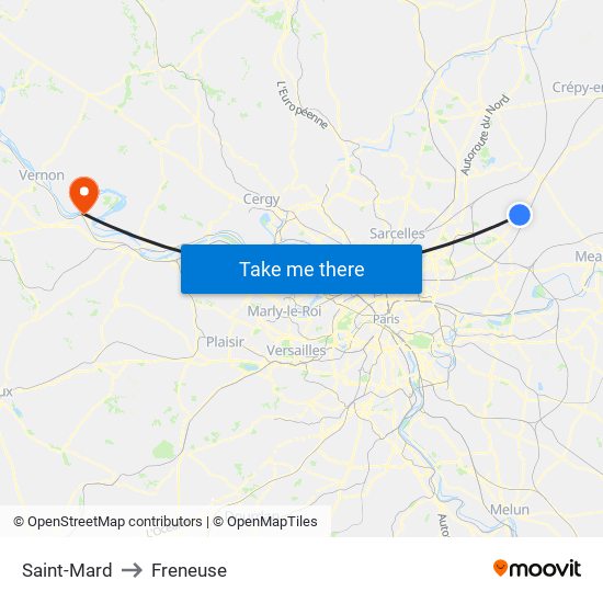 Saint-Mard to Freneuse map