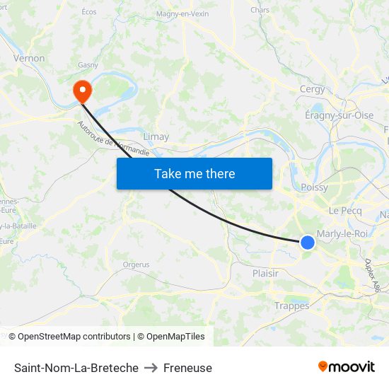 Saint-Nom-La-Breteche to Freneuse map