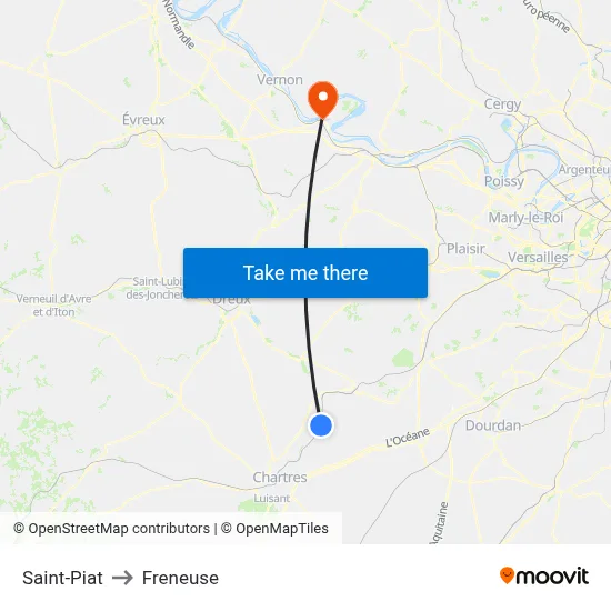 Saint-Piat to Freneuse map