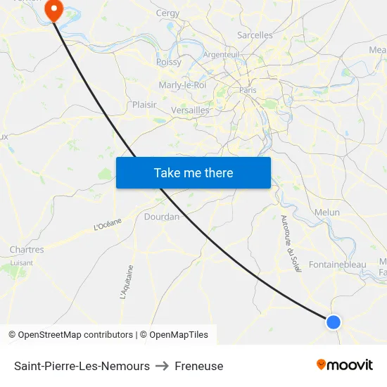 Saint-Pierre-Les-Nemours to Freneuse map