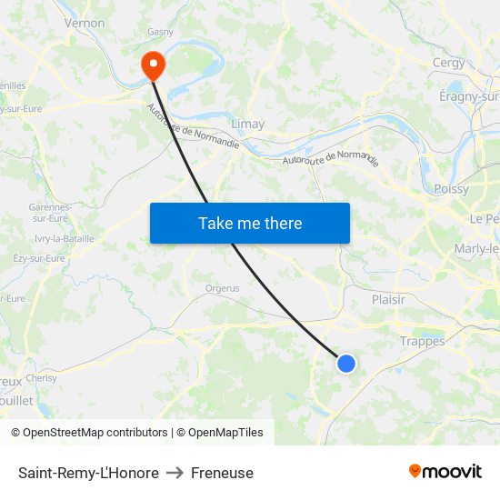 Saint-Remy-L'Honore to Freneuse map