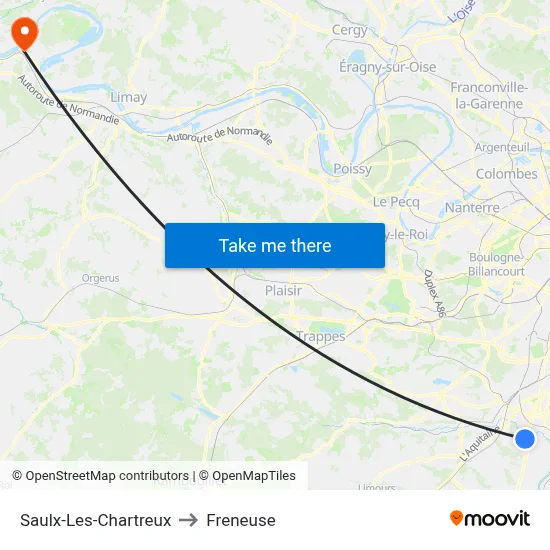 Saulx-Les-Chartreux to Freneuse map