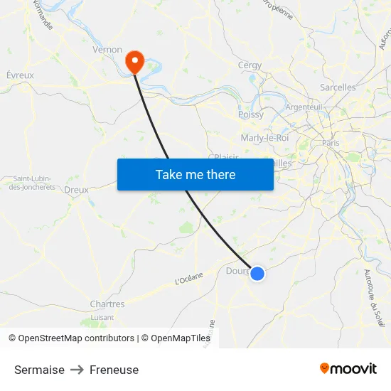 Sermaise to Freneuse map