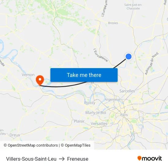 Villers-Sous-Saint-Leu to Freneuse map