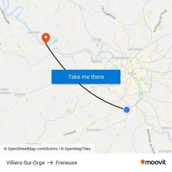 Villiers-Sur-Orge to Freneuse map