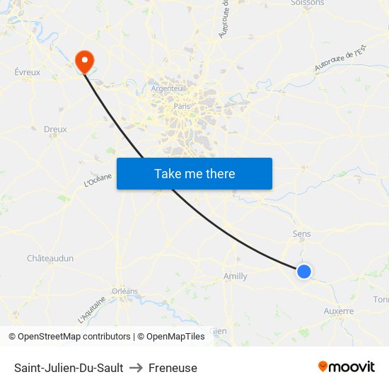 Saint-Julien-Du-Sault to Freneuse map