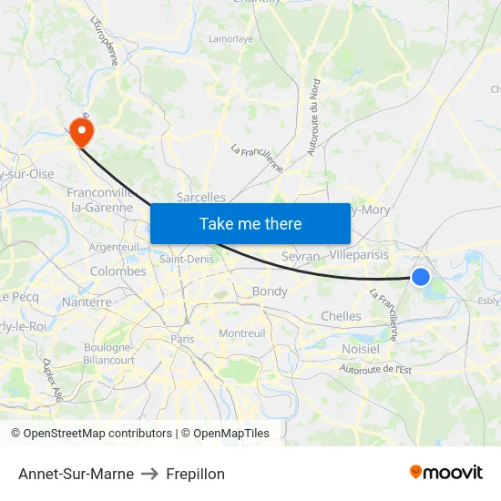 Annet-Sur-Marne to Frepillon map