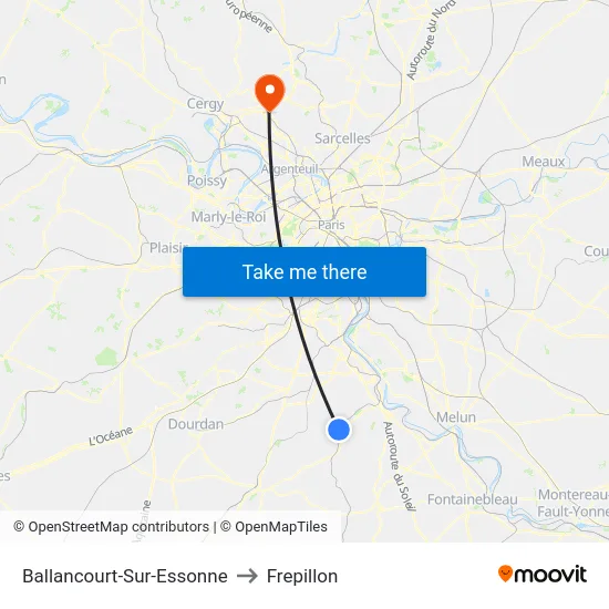 Ballancourt-Sur-Essonne to Frepillon map